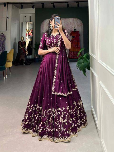 Artriddhs vol 20 Vichitra Silk purple High quality lehenga choli for resellers